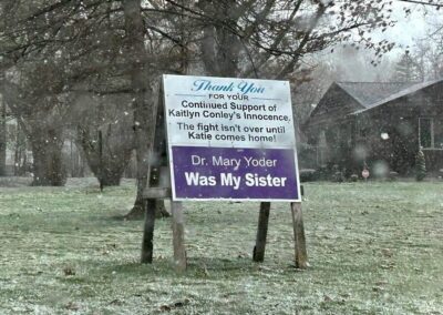 A sign outside of Janine King’s house in November 2022.