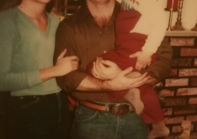 3-year-old Keith with his step-mom, Debra, and his father, Gregg.