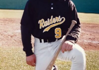 Keith in his baseball uniform