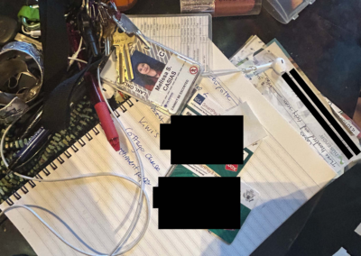 Melissa’s work badge