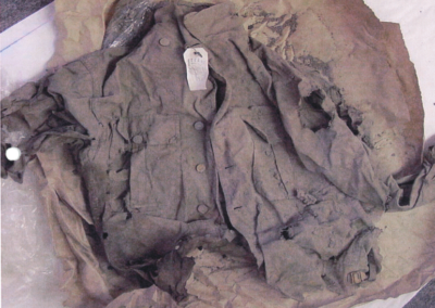 The military jacket found at the scene