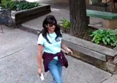 Melissa on surveillance at the shopping plaza where Sierra worked.