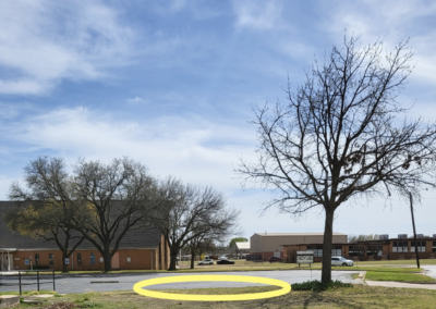 The area of the church parking lot where Keith parked.