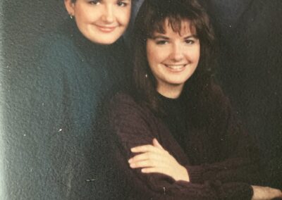 Sue (left) and her twin sister, Shelly