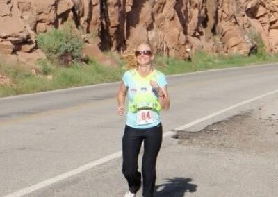 Laura running a race