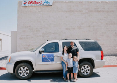 The Cordova family in front of Gilbert Air