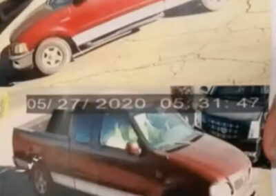 The assailant’s truck on security footage