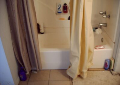 The bathroom where detectives believe Brittany’s killer took a shower.