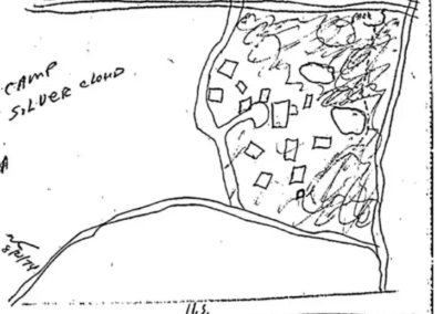 A hand-drawn map of Camp Silver Cloud was found among David’s belongings.