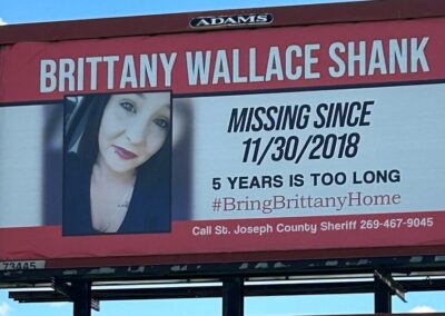 A missing billboard for Brittany Wallace Shank