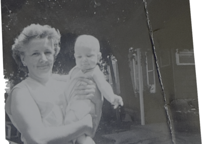 Daisy holding her son, Rodney
