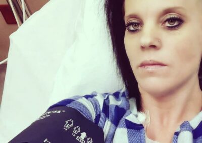 Kacee in the hospital in 2020
