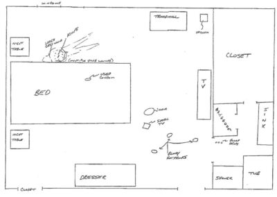 A police sketch of Tamekia’s room and bathroom Source: DeKalb County Police Department