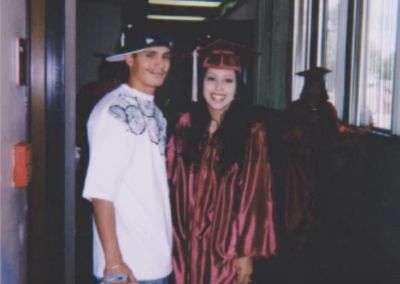 Marina with her brother, Chris Medina