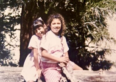 A childhood photo of Tina and Melissa