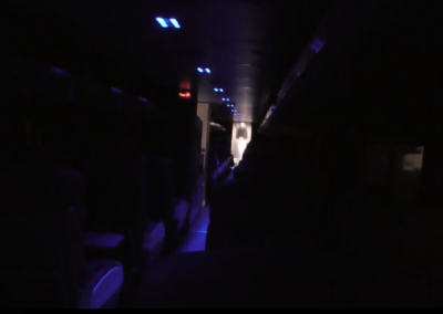 A screengrab from the train trip re-creation conducted by investigators in 2023.