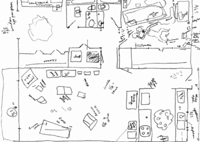 A hand-drawn crime scene sketch of Cheryl Harris’ apartment. Source: Shreveport Police Department