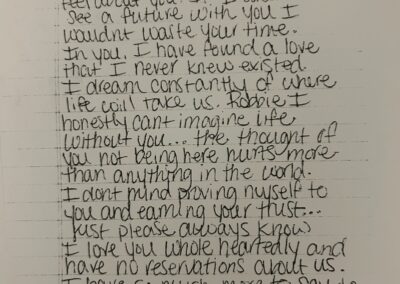 The letter Heather gave coworker Joel “Robb” Hebert the day before she died.