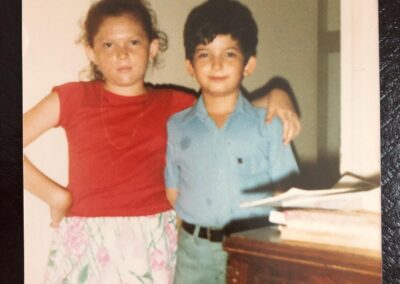 A childhood photo of Nori and her brother, Carlos.